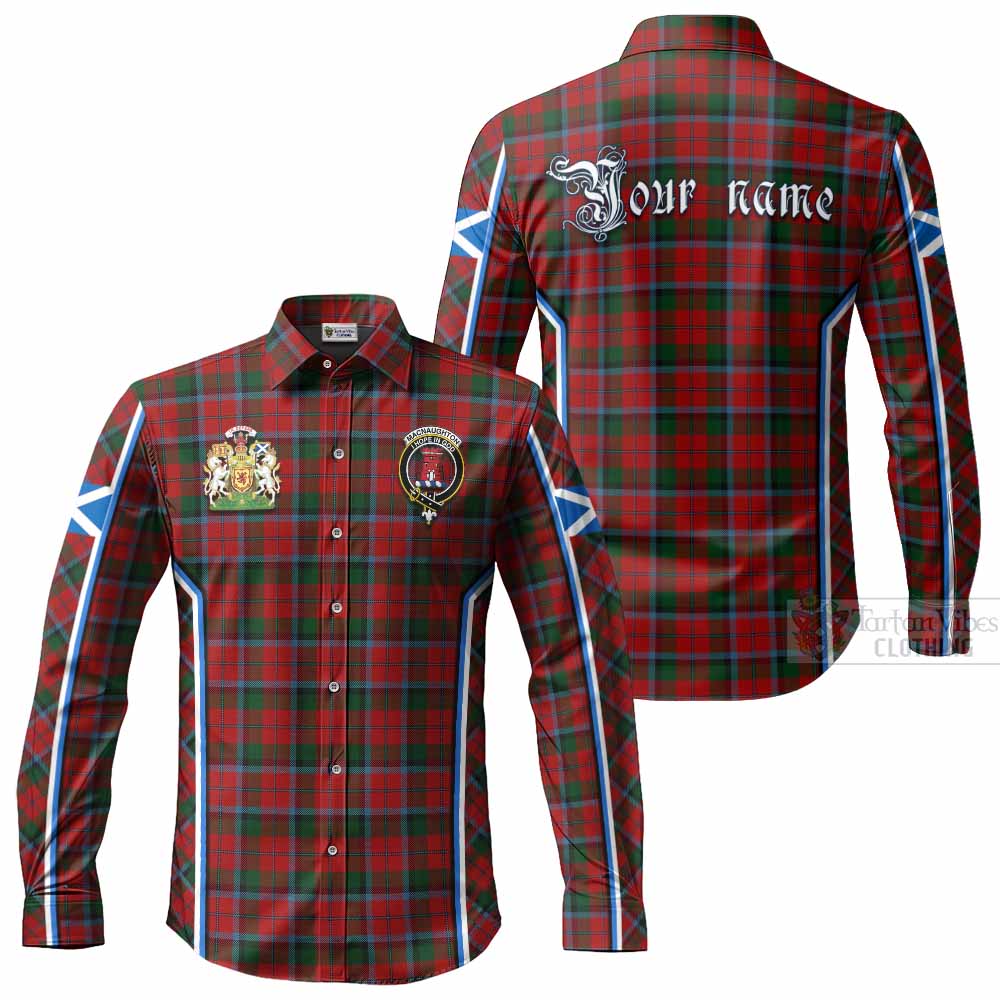 MacNaughton (McNaughton) Tartan Crest Long Sleeve Button Shirts Scotland Coat of Arm Flag Style - Tartan Vibes Clothing
