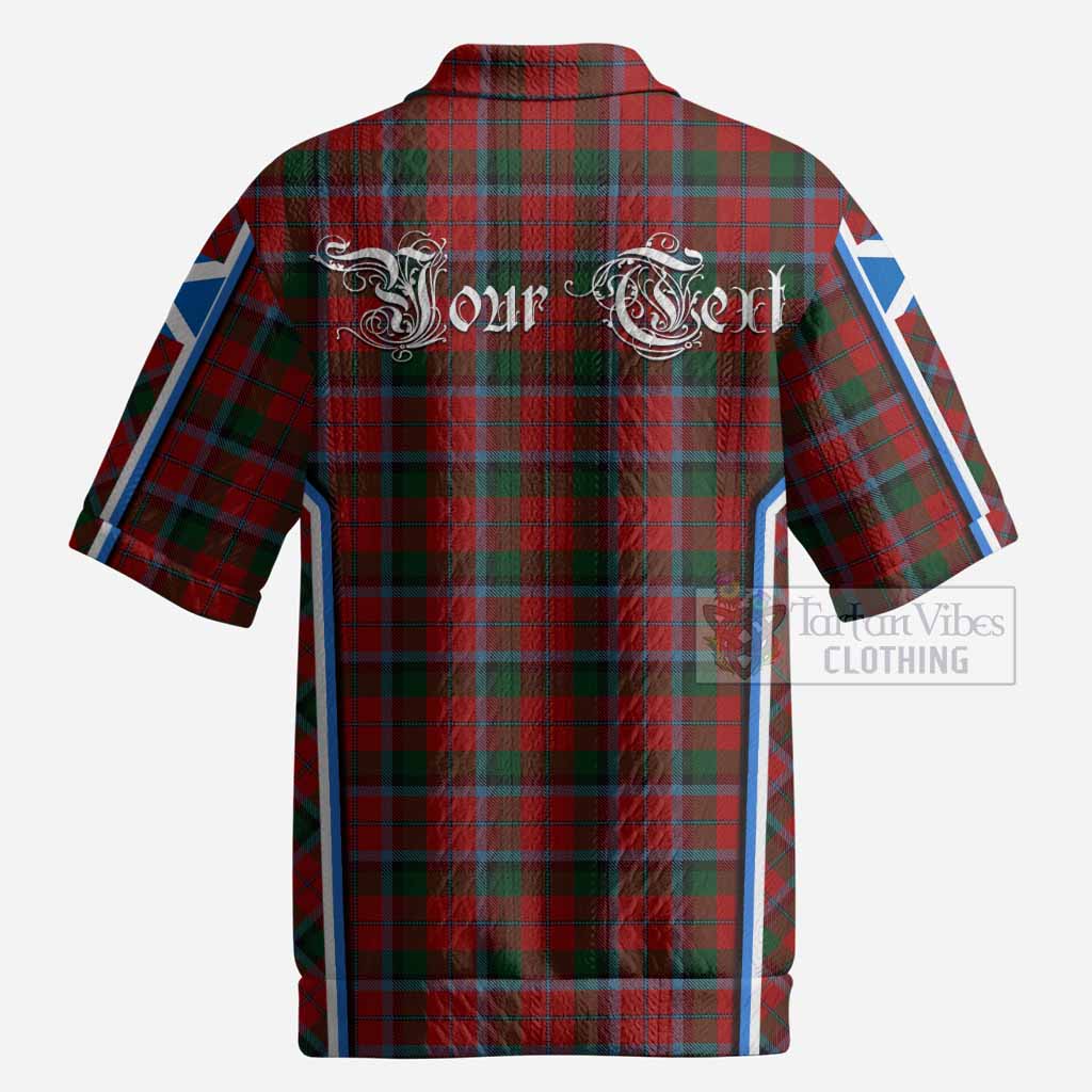 MacNaughton (McNaughton) Tartan Crest Men’s Polo Sweater Top Scotland Coat of Arm Flag Style