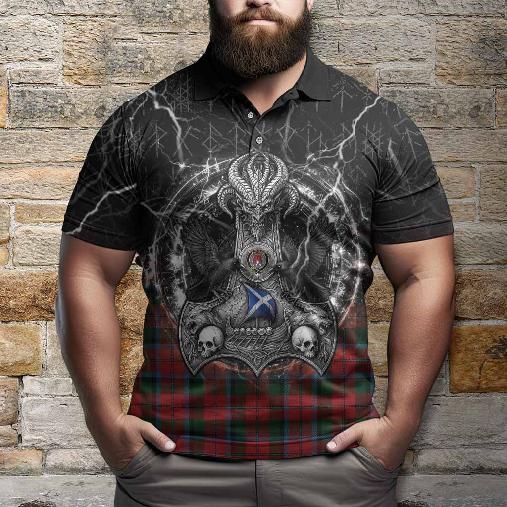 MacNaughton (McNaughton) Tartan Crest Polo Shirt Celtic Odin's Raven Legacy