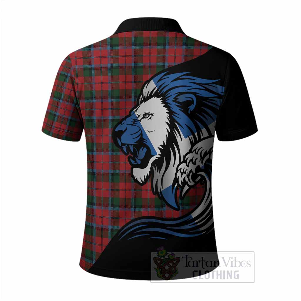 MacNaughton (McNaughton) Tartan Crest Polo Shirt Scottish Golden Lions Wave Flow