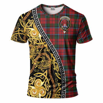 MacNaughton (McNaughton) Tartan Crest T-Shirt Celtic Knot and Triple Trickle Spiral Symbols