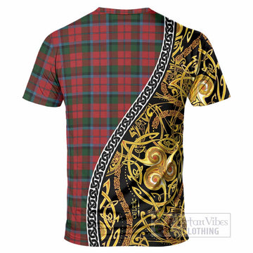 MacNaughton (McNaughton) Tartan Crest T-Shirt Celtic Knot and Triple Trickle Spiral Symbols