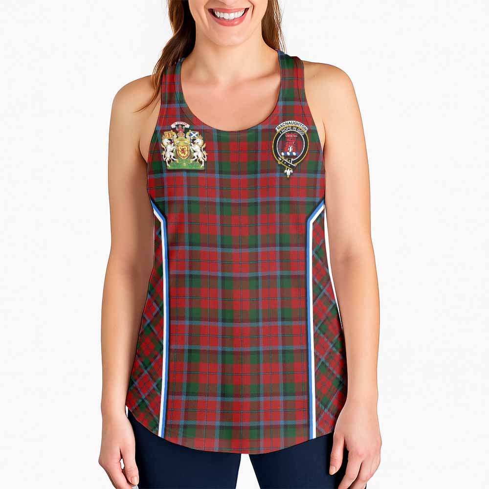 MacNaughton (McNaughton) Tartan Crest Women Racerback Tanks Scotland Coat of Arm Flag Style - Tartan Vibes Clothing