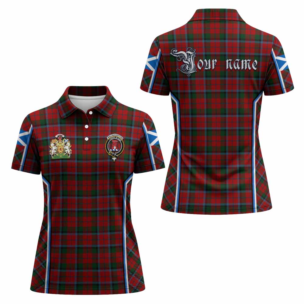 MacNaughton (McNaughton) Tartan Crest Women's Polo Shirt Scotland Coat of Arm Flag Style - Tartan Vibes Clothing