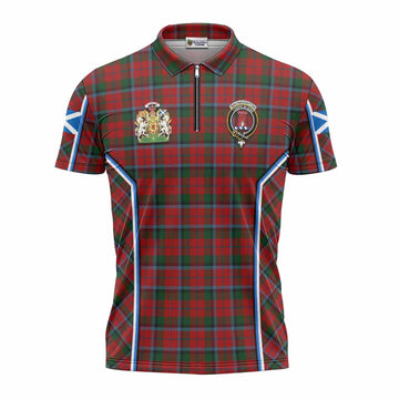 MacNaughton (McNaughton) Tartan Crest Zipper Polo Shirt Scotland Coat of Arm Flag Style - Tartan Vibes Clothing
