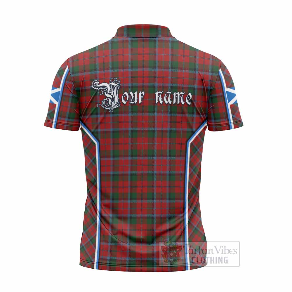MacNaughton (McNaughton) Tartan Crest Zipper Polo Shirt Scotland Coat of Arm Flag Style - Tartan Vibes Clothing