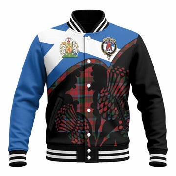 MacNaughton (McNaughton) Tartan Family Crest Baseball Jacket Scotland Thistle Floral Flag Style