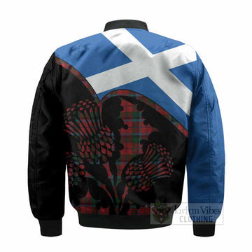 MacNaughton (McNaughton) Tartan Family Crest Bomber Jacket Scotland Thistle Floral Flag Style