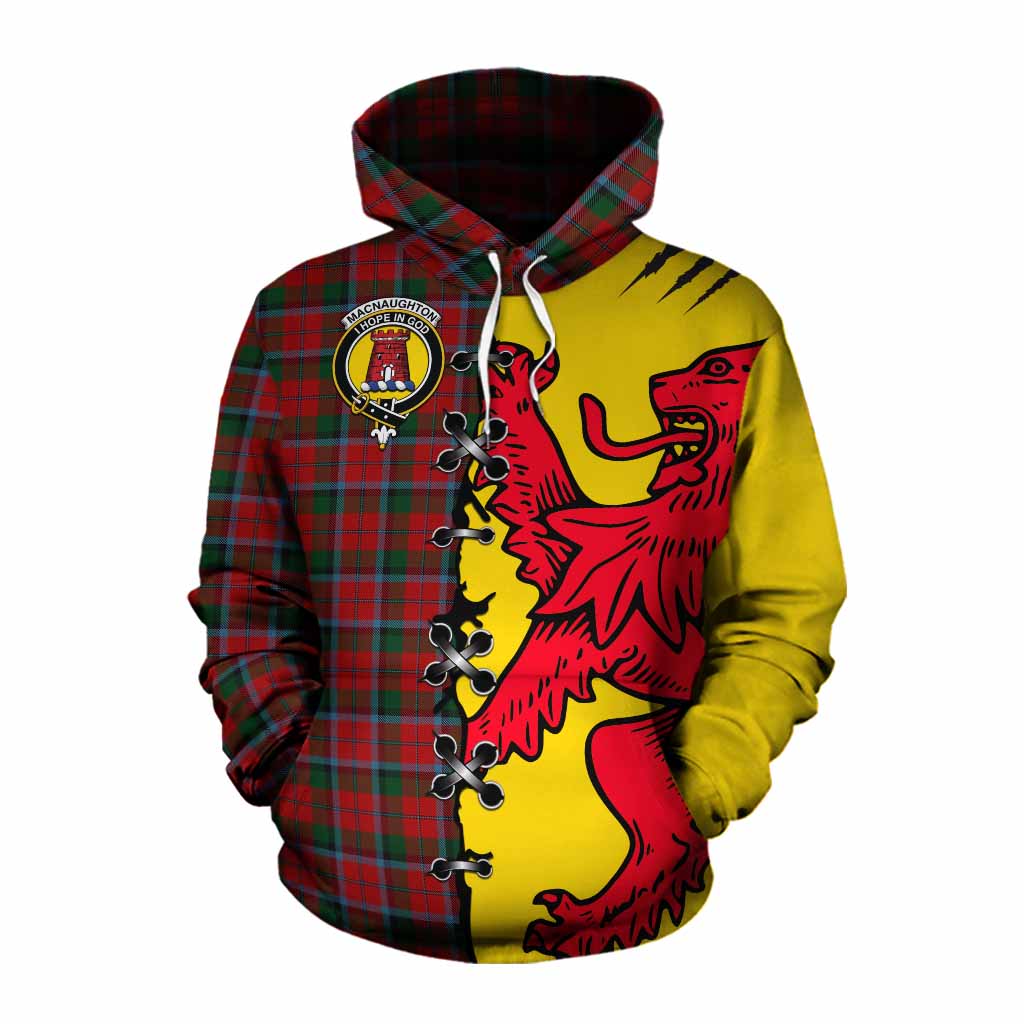 MacNaughton (McNaughton) Tartan Family Crest Cotton Hoodie Lion Rampant Honor - Tartan Vibes Clothing