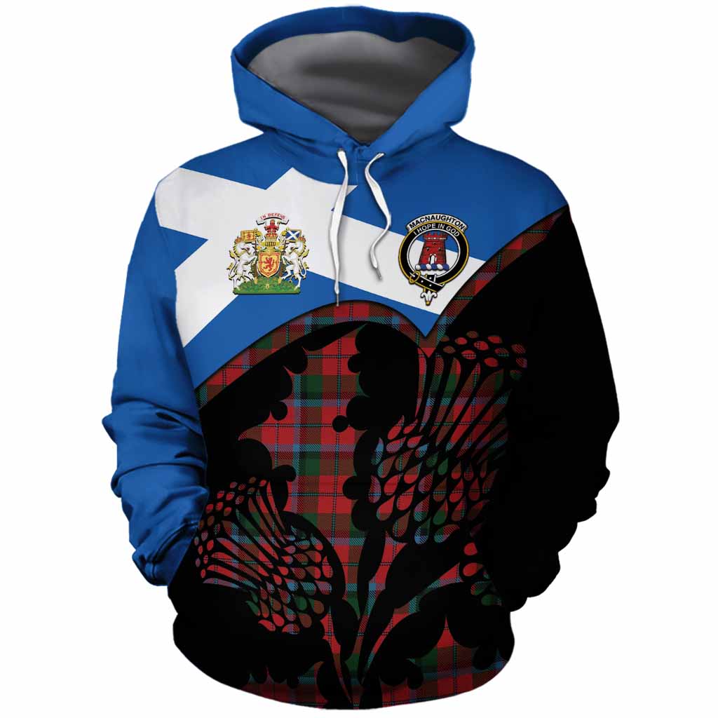 MacNaughton (McNaughton) Tartan Family Crest Cotton Hoodie Scotland Thistle Floral Flag Style