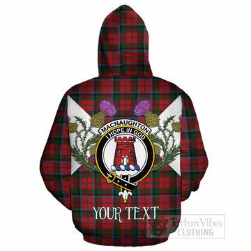 MacNaughton (McNaughton) Tartan Family Crest Cotton Hoodie Scottish Burns Night Thistle Floral