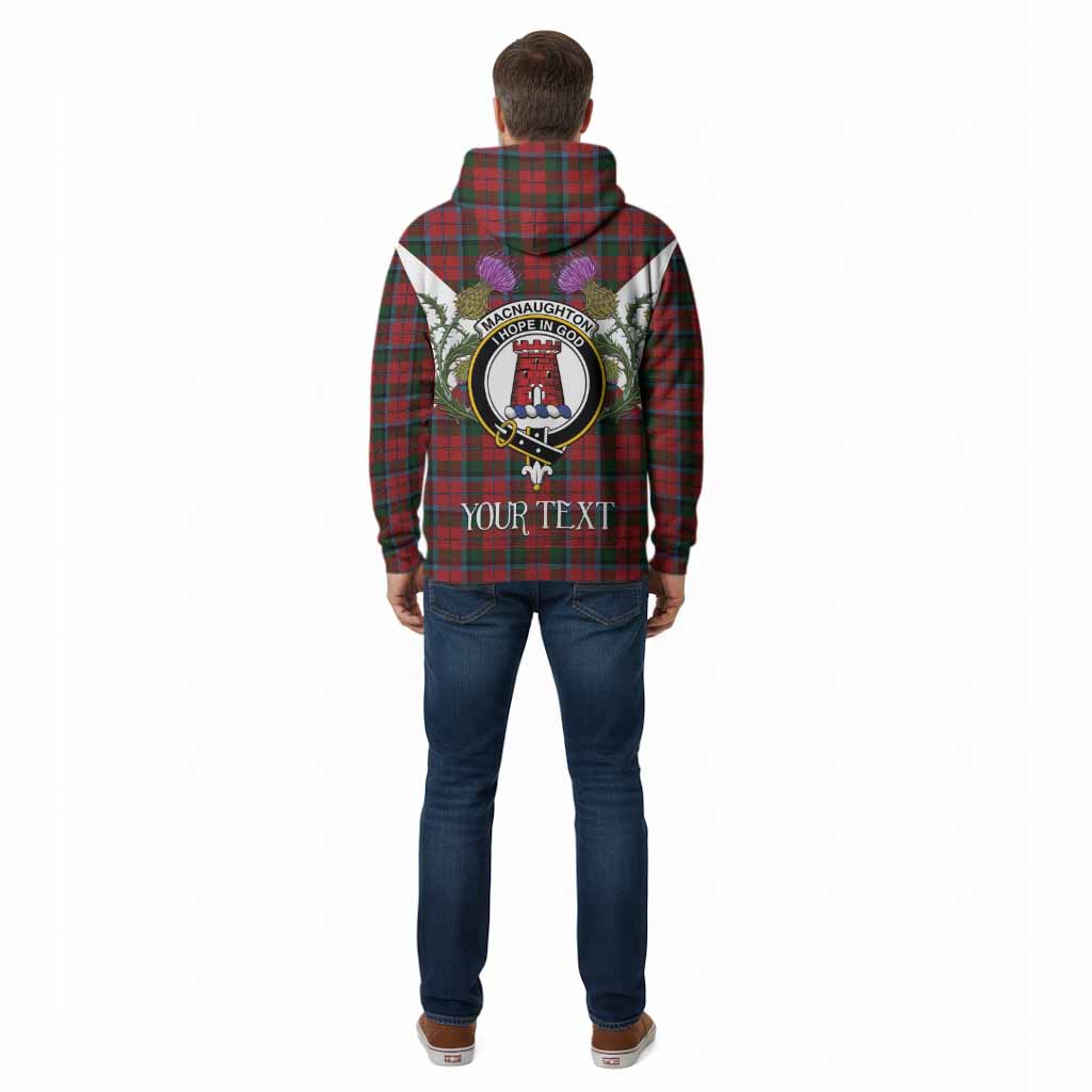 MacNaughton (McNaughton) Tartan Family Crest Cotton Hoodie Scottish Burns Night Thistle Floral