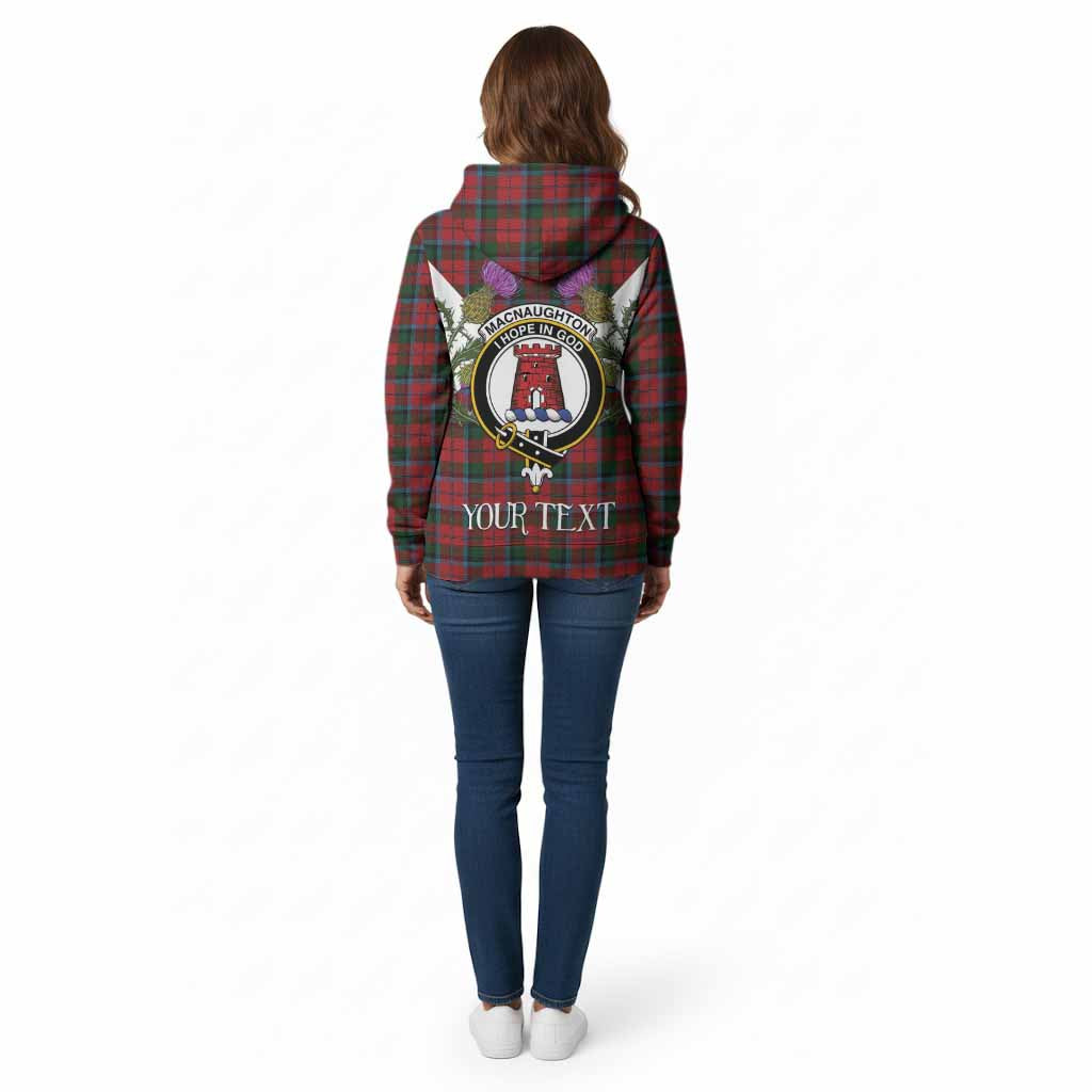 MacNaughton (McNaughton) Tartan Family Crest Cotton Hoodie Scottish Burns Night Thistle Floral