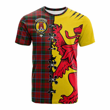 MacNaughton (McNaughton) Tartan Family Crest Cotton T-shirt Lion Rampant Honor