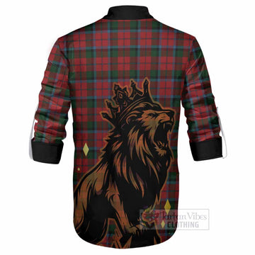 MacNaughton (McNaughton) Tartan Family Crest Ghillie Shirt Crowned Lion Roaring