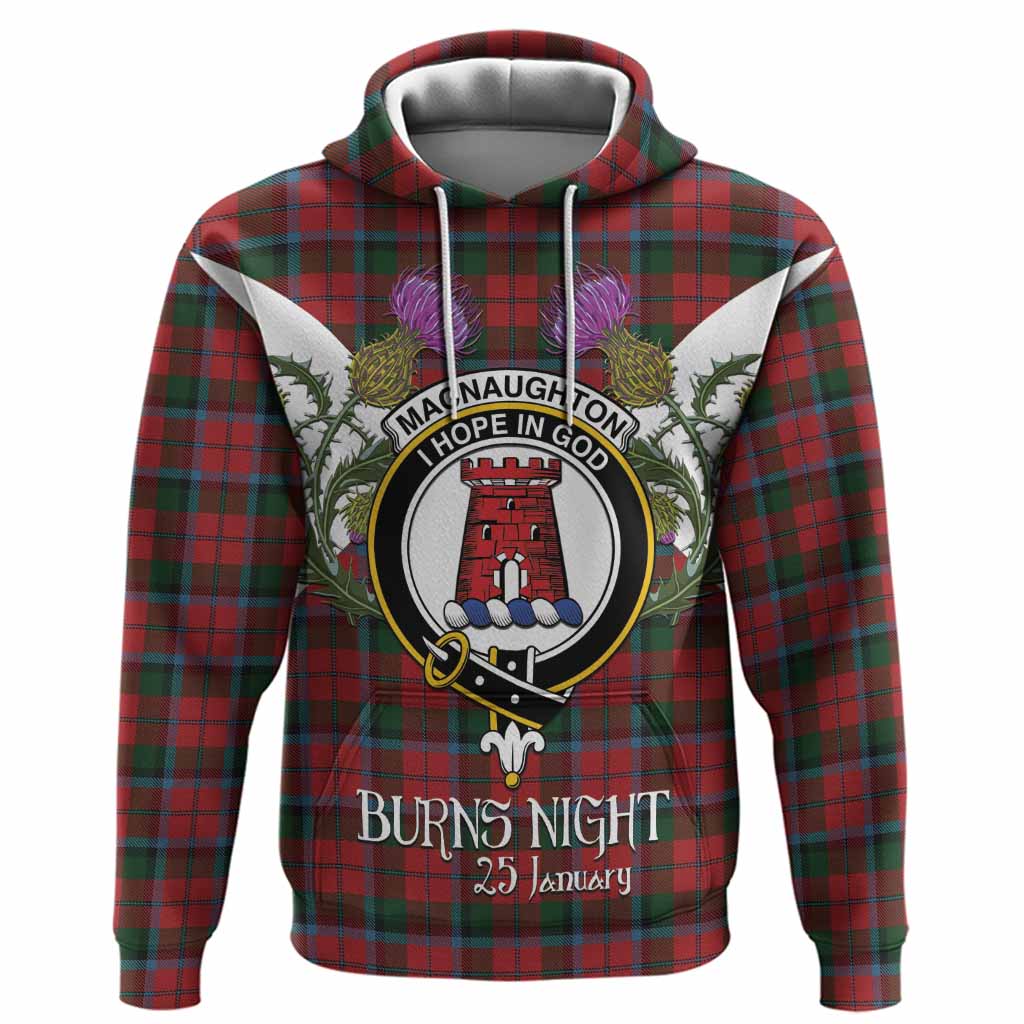 MacNaughton (McNaughton) Tartan Family Crest Hoodie Scottish Burns Night Thistle Floral