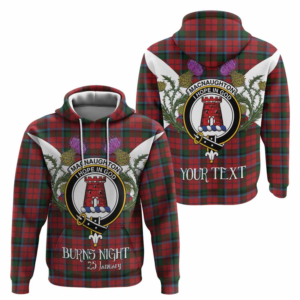 MacNaughton (McNaughton) Tartan Family Crest Hoodie Scottish Burns Night Thistle Floral