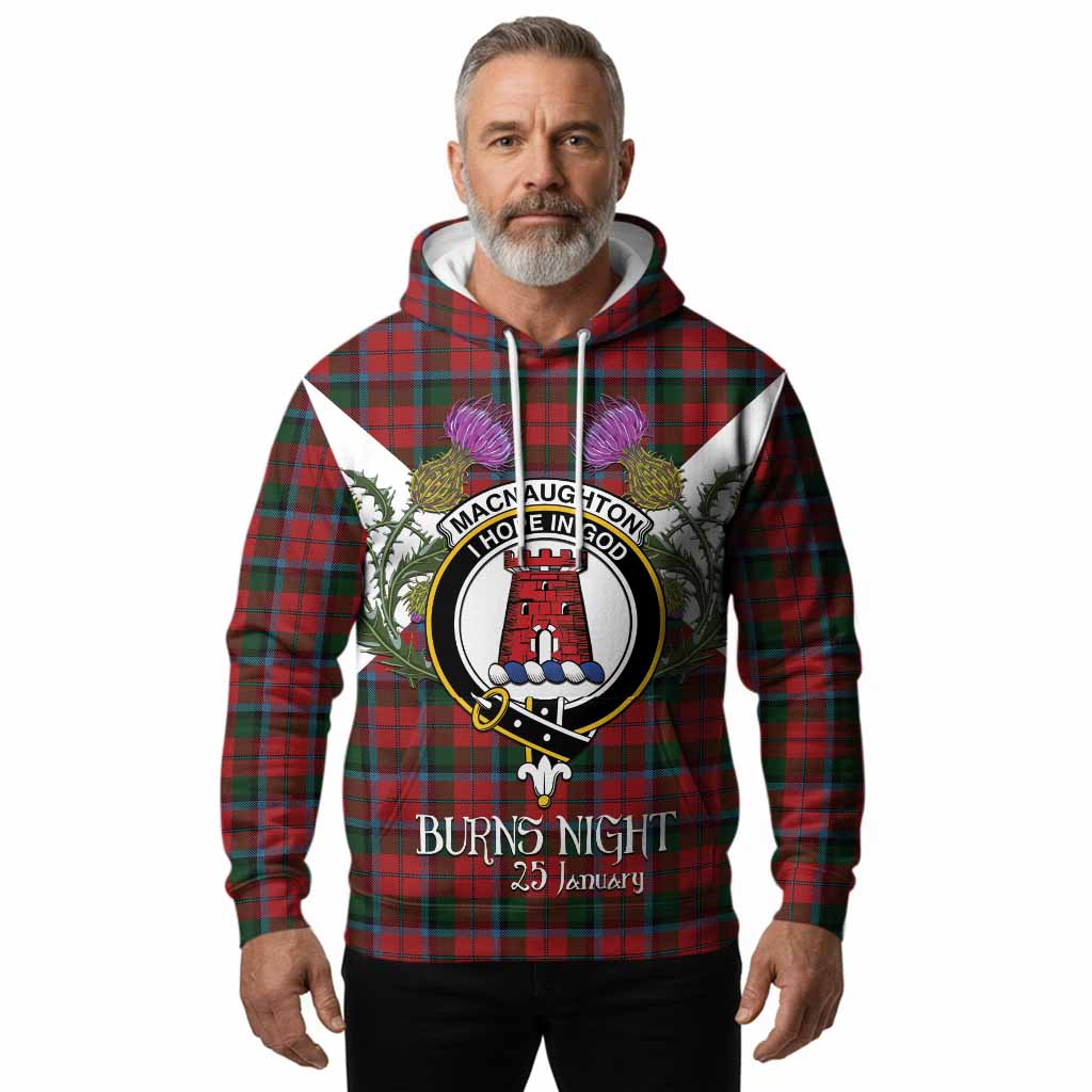 MacNaughton (McNaughton) Tartan Family Crest Hoodie Scottish Burns Night Thistle Floral