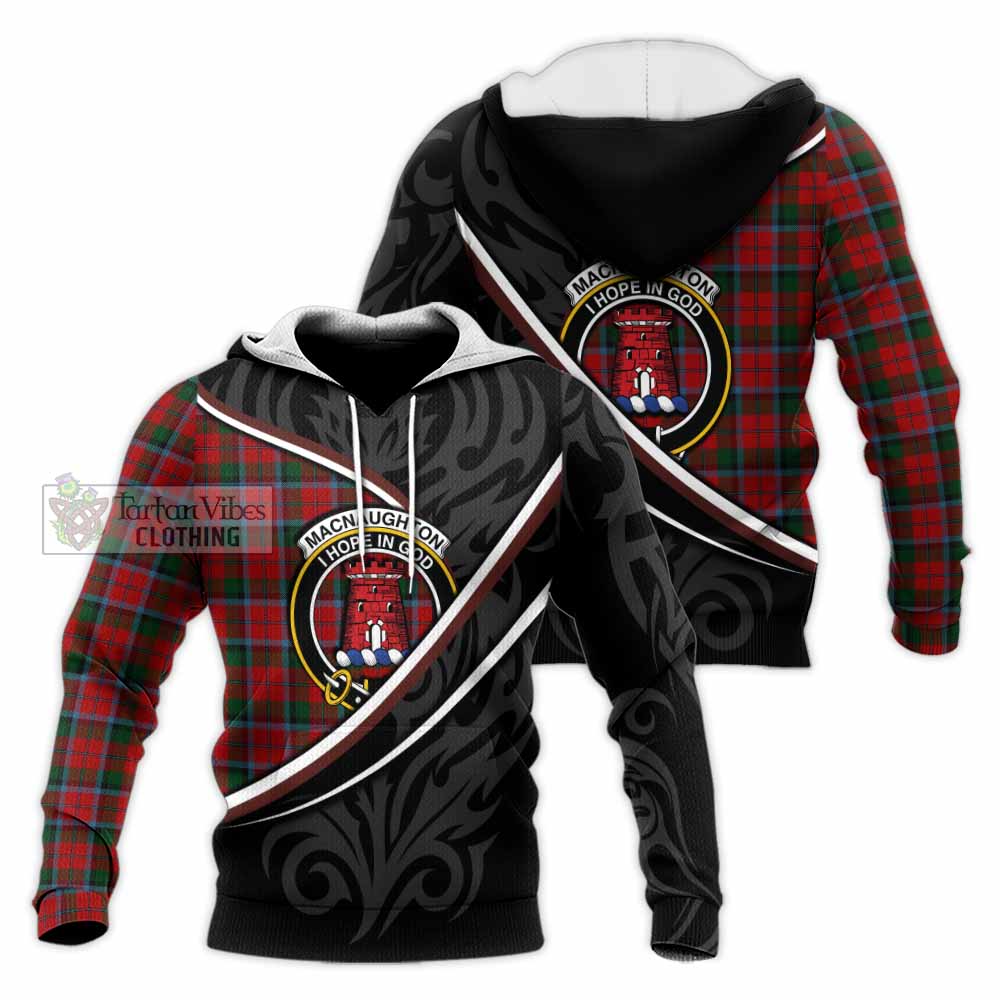 MacNaughton (McNaughton) Tartan Family Crest Knitted Hoodie Celtic Scottish Thistle Floral - Tartan Vibes Clothing