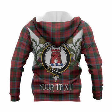 MacNaughton (McNaughton) Tartan Family Crest Knitted Hoodie Scottish Burns Night Thistle Floral