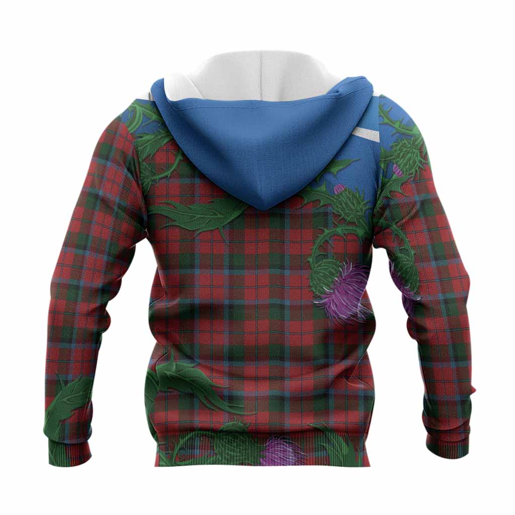MacNaughton (McNaughton) Tartan Family Crest Knitted Hoodie Thistle in Minimalism