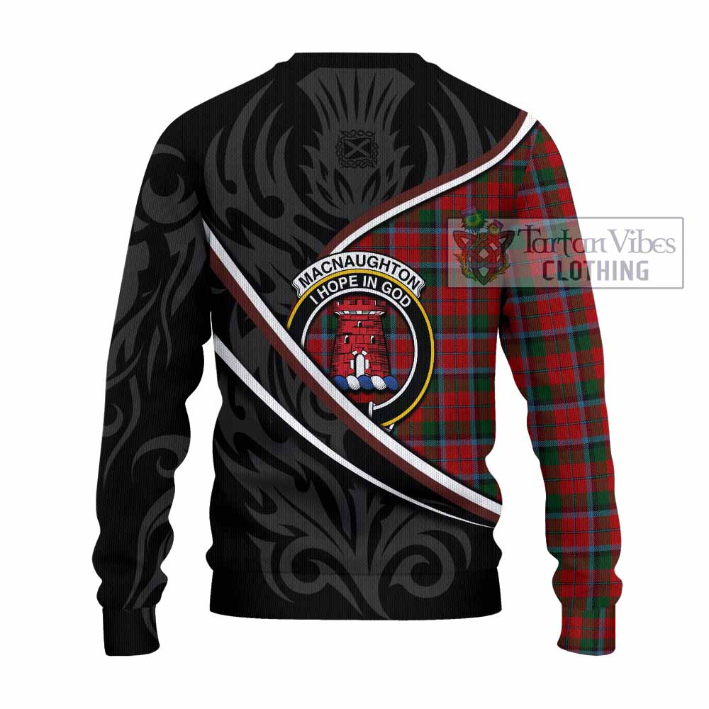 MacNaughton (McNaughton) Tartan Family Crest Knitted Sweater Celtic Scottish Thistle Floral - Tartan Vibes Clothing