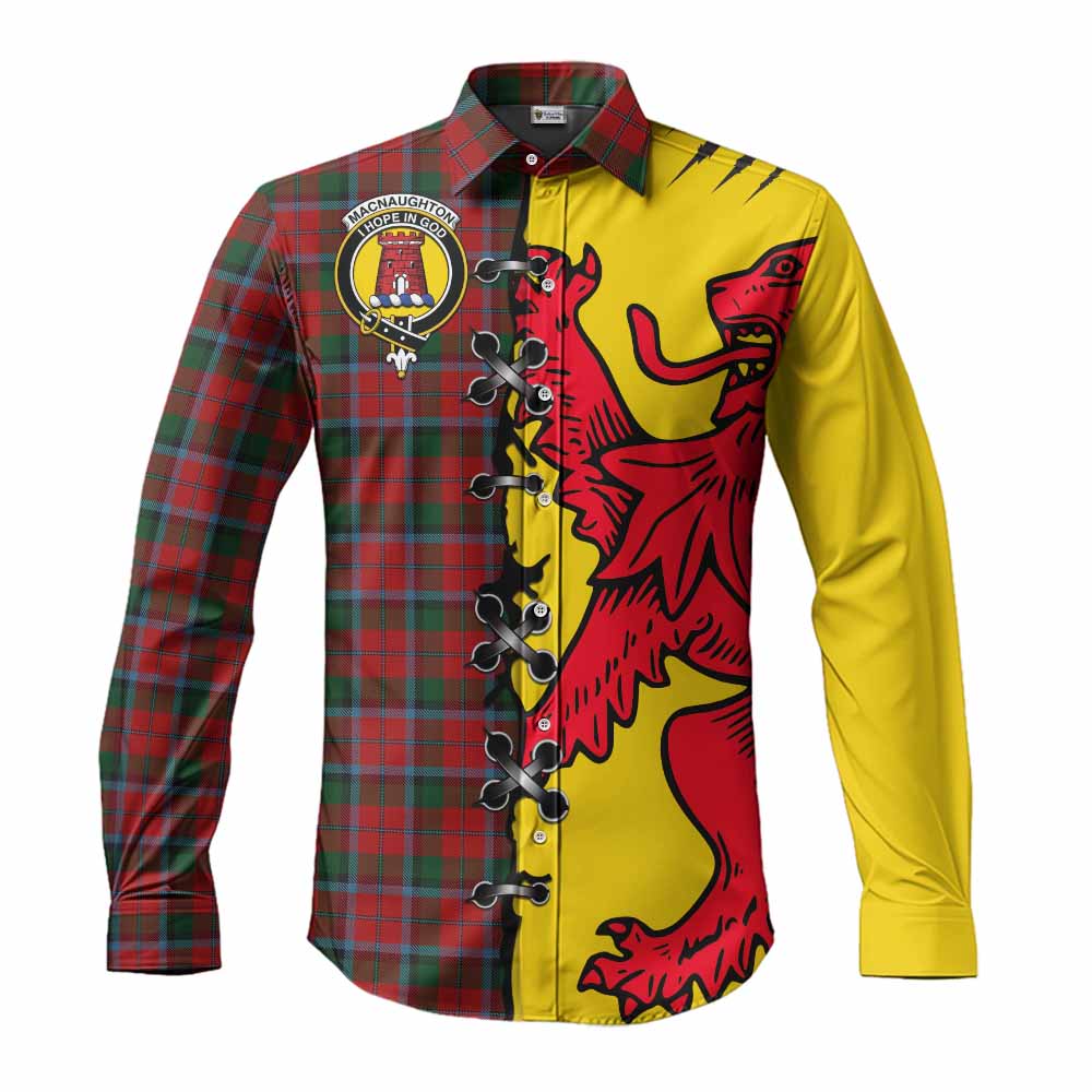 MacNaughton (McNaughton) Tartan Family Crest Long Sleeve Button Shirts Lion Rampant Honor - Tartan Vibes Clothing