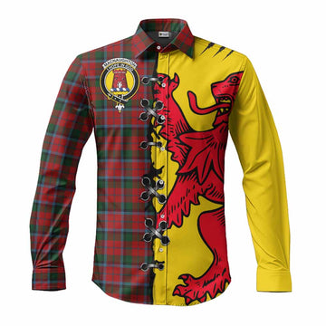 MacNaughton (McNaughton) Tartan Family Crest Long Sleeve Button Shirts Lion Rampant Honor