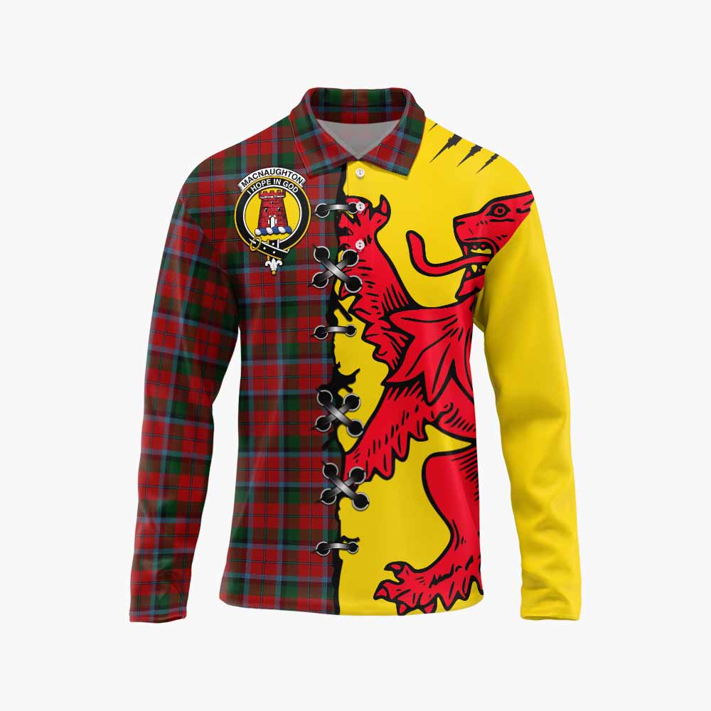 MacNaughton (McNaughton) Tartan Family Crest Long Sleeve Polo Shirt Lion Rampant Honor - Tartan Vibes Clothing