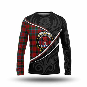 MacNaughton (McNaughton) Tartan Family Crest Long Sleeve T-Shirt Celtic Scottish Thistle Floral - Tartan Vibes Clothing