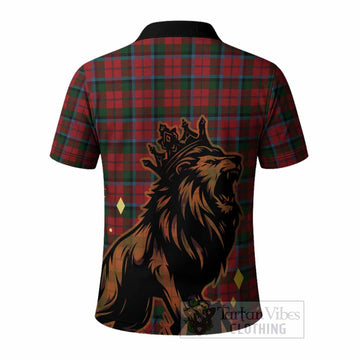 MacNaughton (McNaughton) Tartan Family Crest Polo Shirt Crowned Lion Roaring