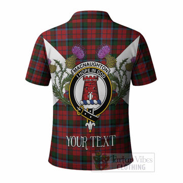 MacNaughton (McNaughton) Tartan Family Crest Polo Shirt Scottish Burns Night Thistle Floral