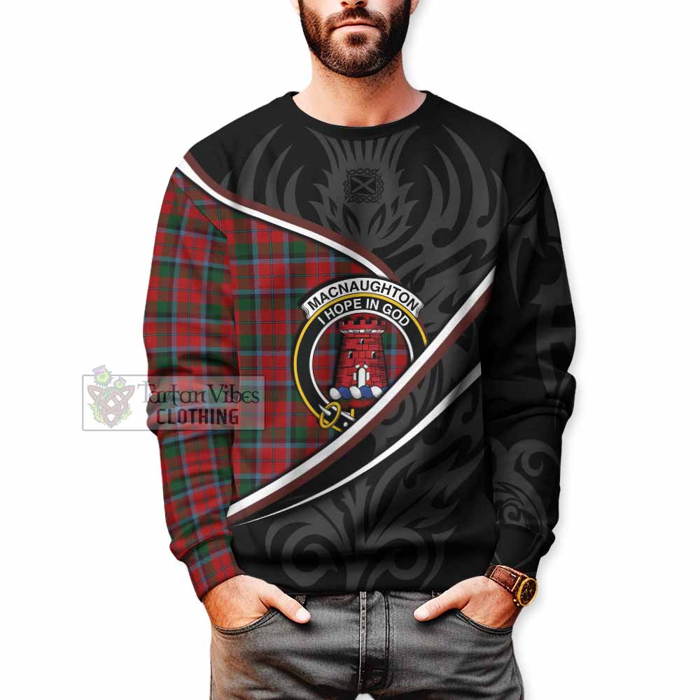 MacNaughton (McNaughton) Tartan Family Crest Sweatshirt Celtic Scottish Thistle Floral - Tartan Vibes Clothing