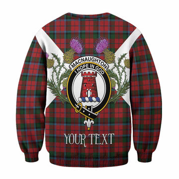MacNaughton (McNaughton) Tartan Family Crest Sweatshirt Scottish Burns Night Thistle Floral