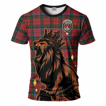 MacNaughton (McNaughton) Tartan Family Crest T-Shirt Crowned Lion Roaring