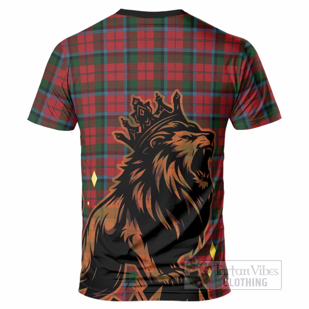 MacNaughton (McNaughton) Tartan Family Crest T-Shirt Crowned Lion Roaring