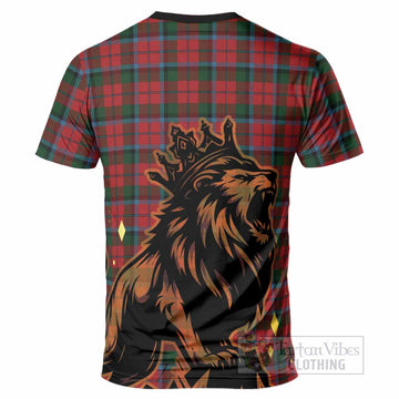 MacNaughton (McNaughton) Tartan Family Crest T-Shirt Crowned Lion Roaring