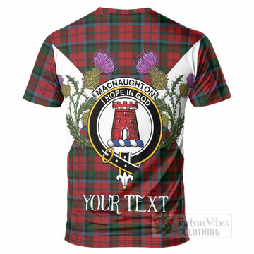 MacNaughton (McNaughton) Tartan Family Crest T-Shirt Scottish Burns Night Thistle Floral