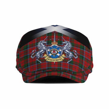 MacNaughton (McNaughton) Tartan Flat Cap, Jeff Cap Alba Gu Brath Unicorn Crest