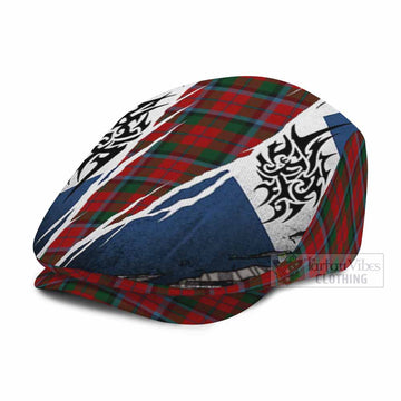 MacNaughton (McNaughton) Tartan Flat Cap, Jeff Cap Scotland Flag Ripped Tribal Design
