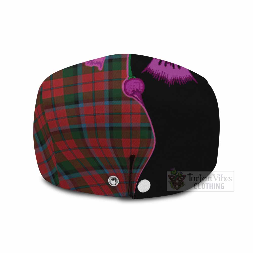 MacNaughton (McNaughton) Tartan Flat Cap, Jeff Cap Traditional Scottish Thistle
