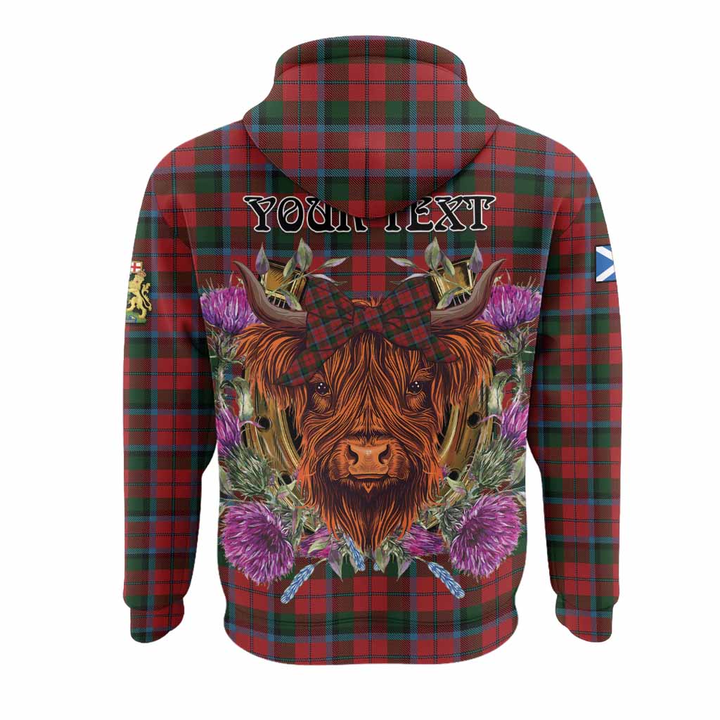 MacNaughton (McNaughton) Tartan Hoodie Scottish Thistle Heilan Coo