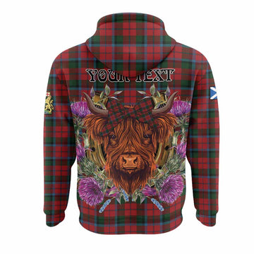 MacNaughton (McNaughton) Tartan Hoodie Scottish Thistle Heilan Coo