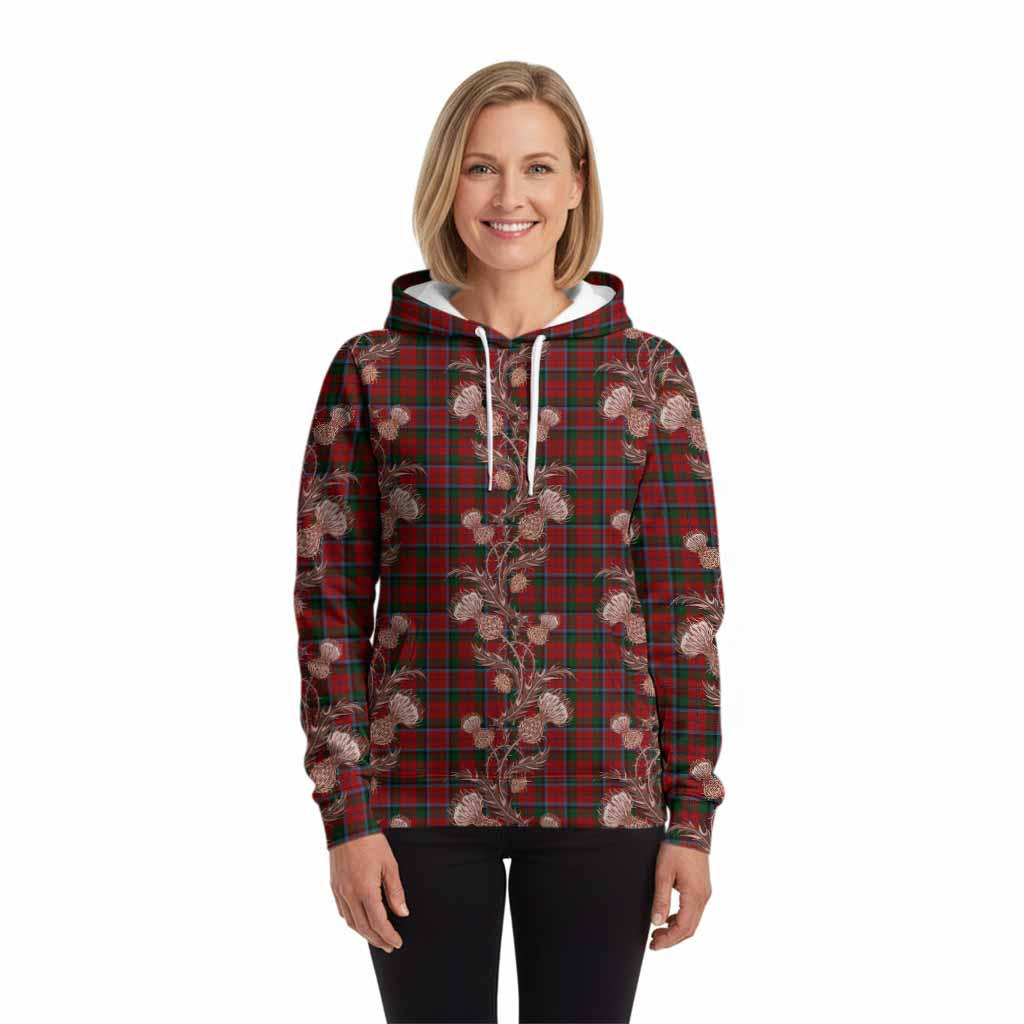 MacNaughton (McNaughton) Tartan Hoodie Seamless Scottish Thistle Flowers
