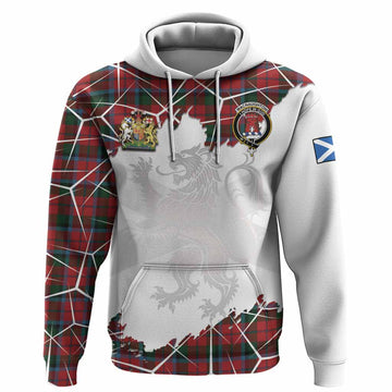 MacNaughton (McNaughton) Tartan Hoodie with Family Crest and Lion Rampant Grunge Style