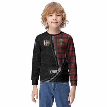 MacNaughton (McNaughton) Tartan Kid Knitted Sweatshirt New Zealand Pattern Unique Zipper Stylized