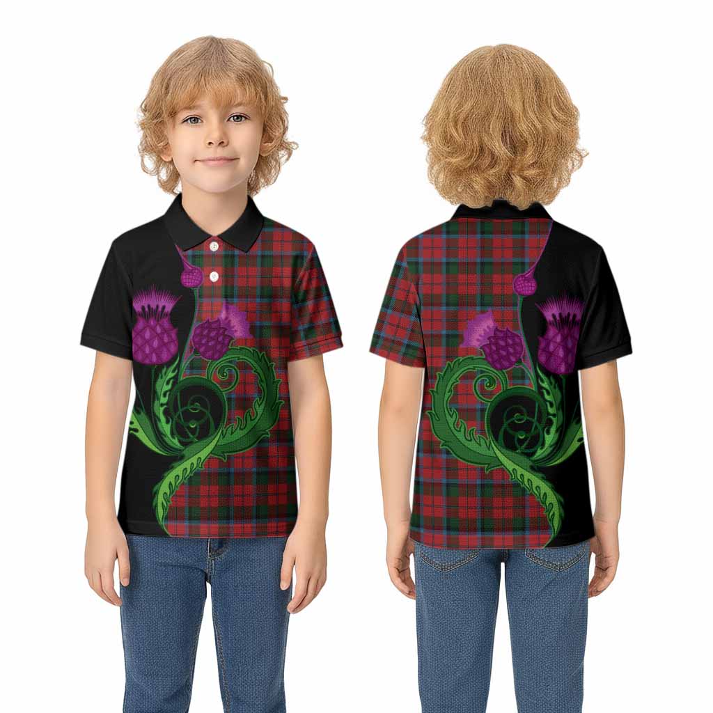 MacNaughton (McNaughton) Tartan Kid Polo Shirt Traditional Scottish Thistle