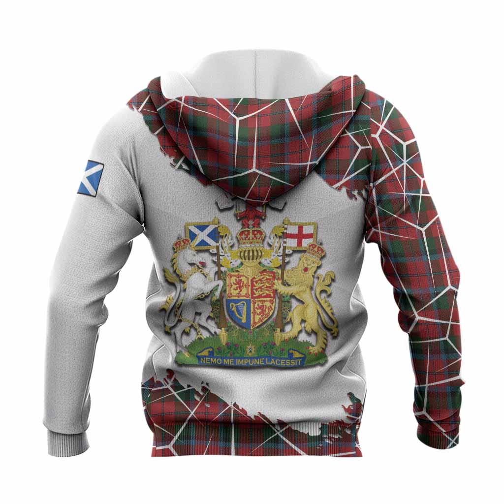 MacNaughton (McNaughton) Tartan Knitted Hoodie with Family Crest and Lion Rampant Grunge Style