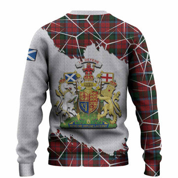 MacNaughton (McNaughton) Tartan Knitted Sweater with Family Crest and Lion Rampant Grunge Style