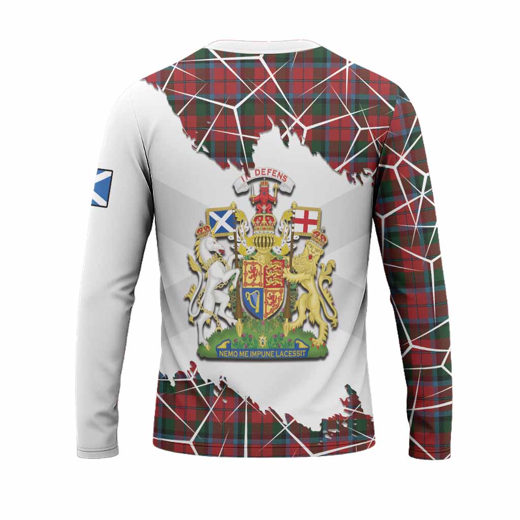 MacNaughton (McNaughton) Tartan Long Sleeve T-Shirt with Family Crest and Lion Rampant Grunge Style